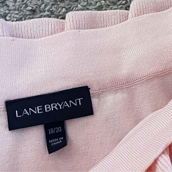 Lane Bryant Ruffled Pink Off The Shoulder Sweater Office Fall School Casual - Picture 3 of 5